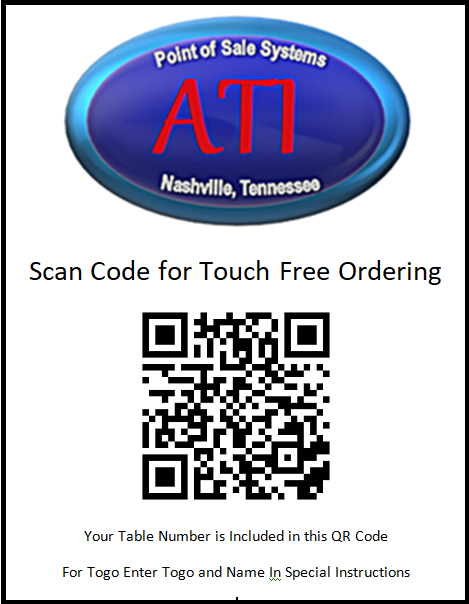 Restaurant Manager QR Ordering Table Sign