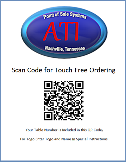 Restaurant Manager QR Ordering Table Sign
